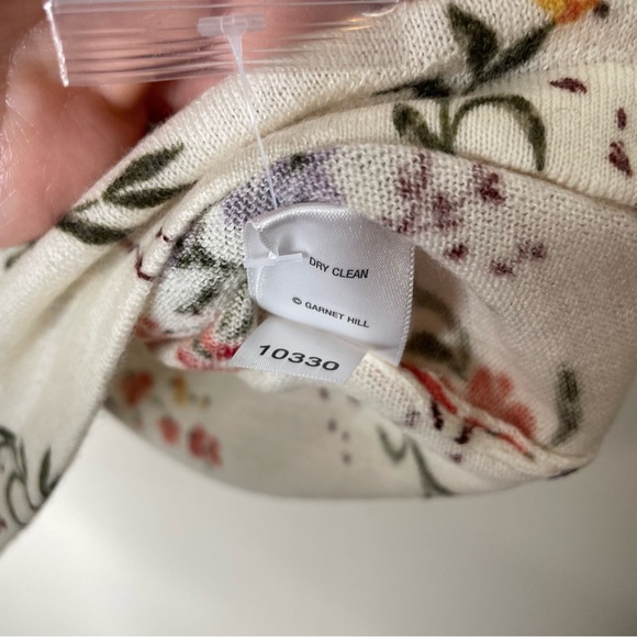 Garnet Hill | Cottagecore Merino Wool Dainty Floral Cardigan NWOT - Picture 9 of 11